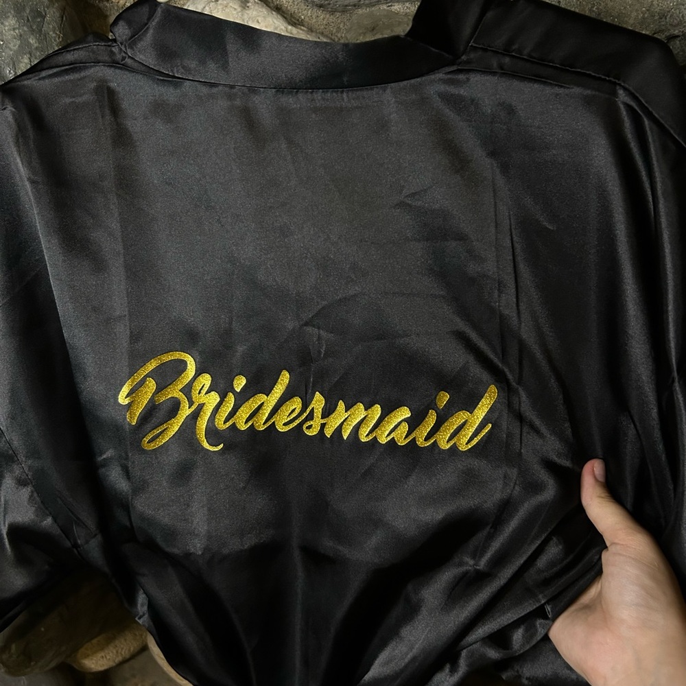 Black Silk Bridesmaid Robe